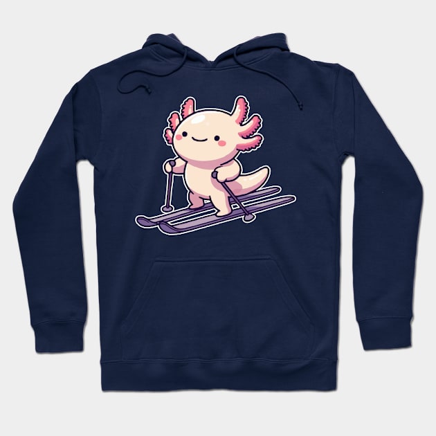 axolotl funny skiing Hoodie by fikriamrullah